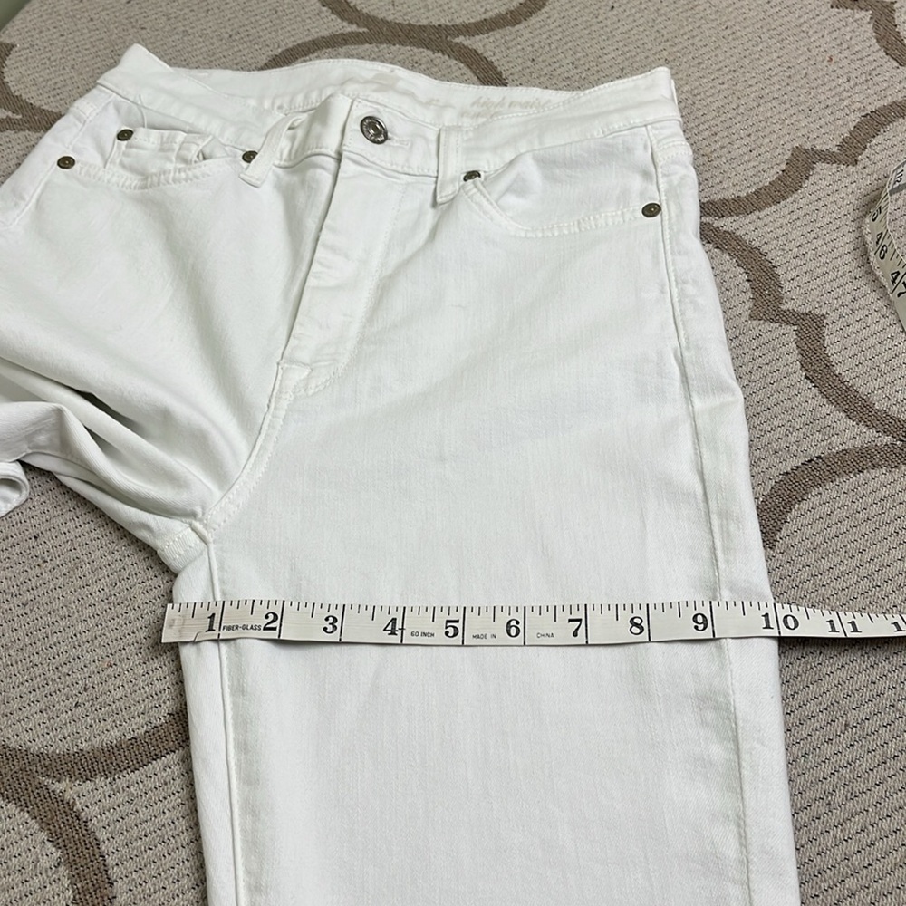 7 For All Mankind White high waisted ankle gwenevere Denim Jeans fray hems - Picture 13 of 17